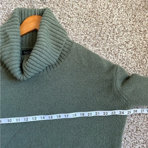 Rachel Zoe Green Turtle Neck Oversized Chunky Sweater Comfy Soft XS Small Medium - Picture 6 of 6